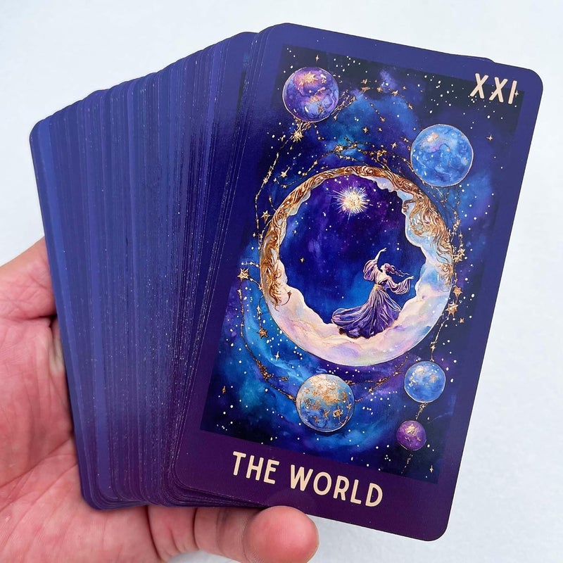 DPEHAKMK Celestial Tarot Deck Unique, 78 Cosmic Tarot Cards with with Guidebook, Modern Witch Tarot for Beginners and Experienced Readers, Divination and Spiritual Divination Tool - Image 3
